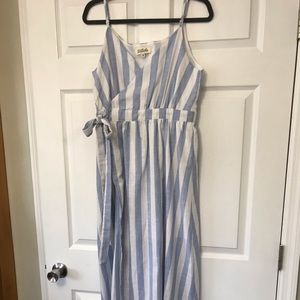 Listicle White and Blue Strip Dress